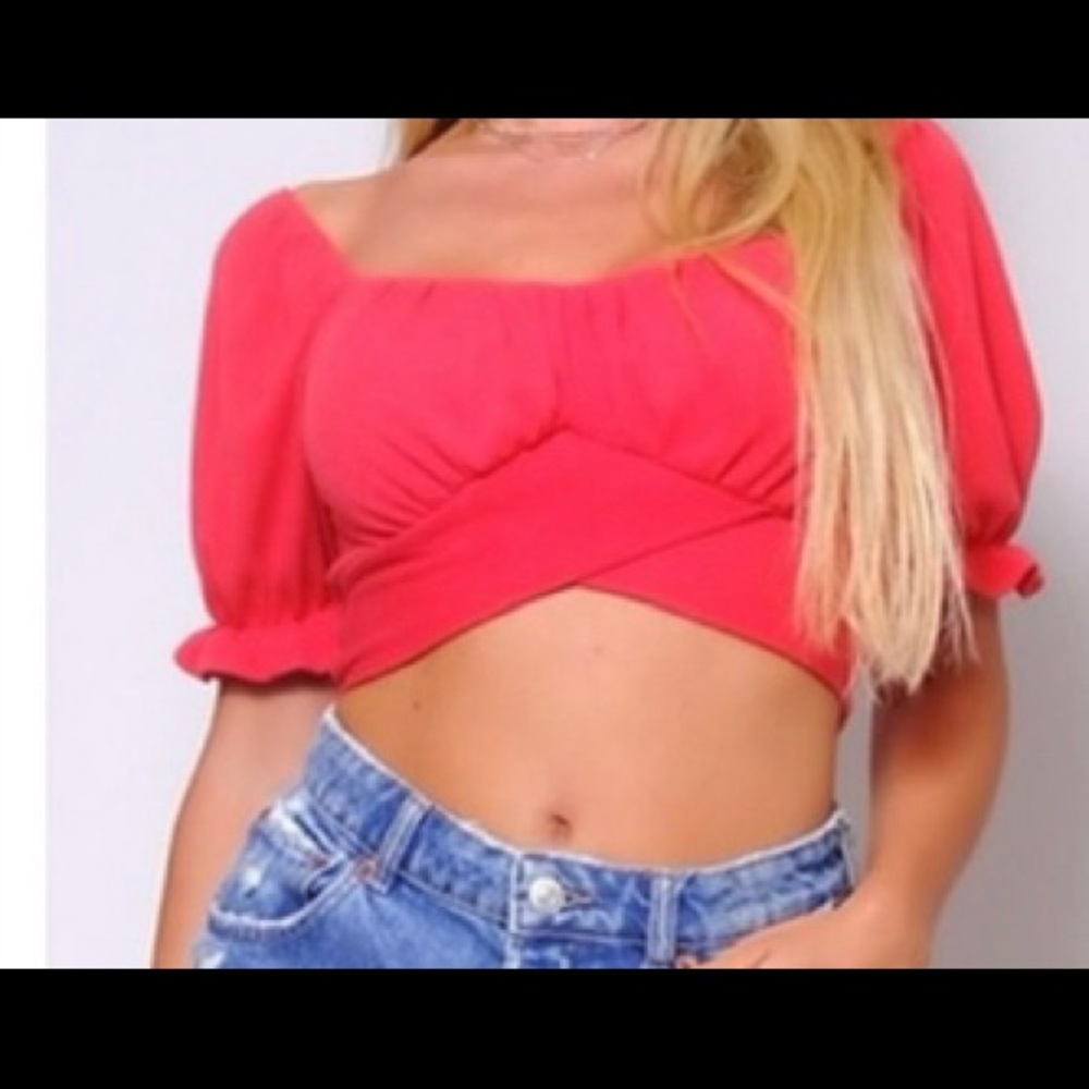 Red crop top,